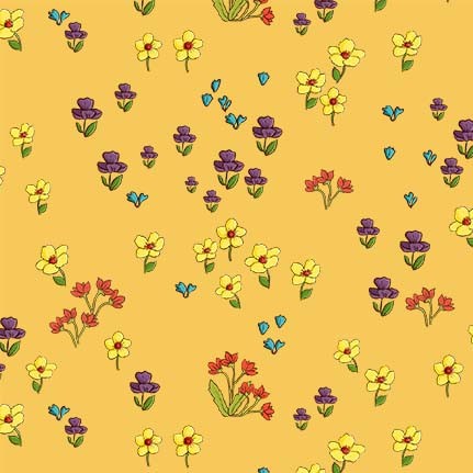 "Farm Days"  ITSY BITSY BLOOM YELLOW from Michael Miller Fabrics