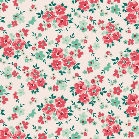 "Berry & Sage" Floral Latte By Lori Holt For Riley Blake