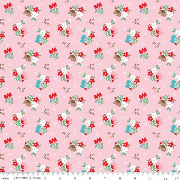 " Whimsical Woodland" Floral Pink By Tasha Noel For Riley Blake