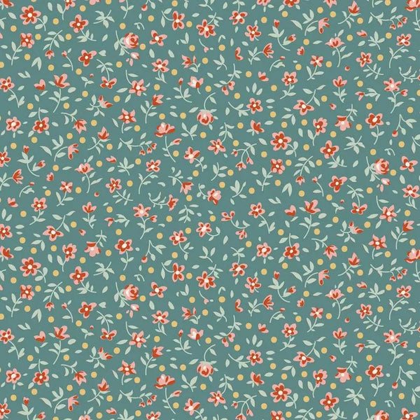 "Village Life" Mae Teal by Tone Finnanger for Tilda PRE-SALE