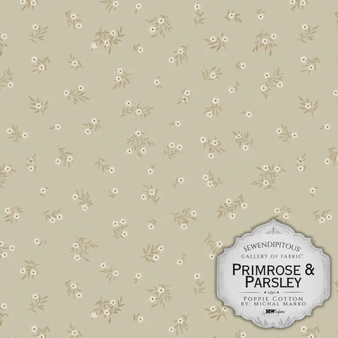 "Primrose & Parsley" Sage Meadow Sprigs by Poppie Cotton for Checker