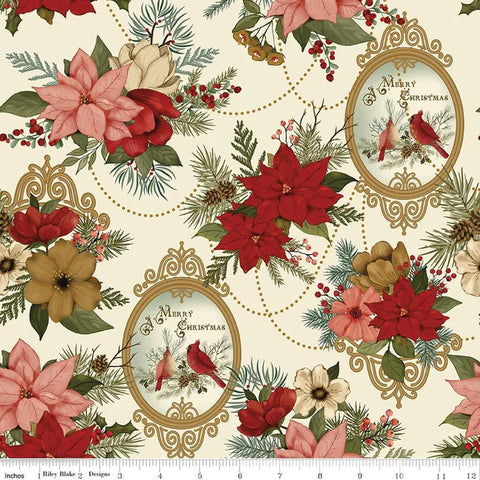 "Christmas Greetings" Main Cream By Sandy Gervais For Riley Blake