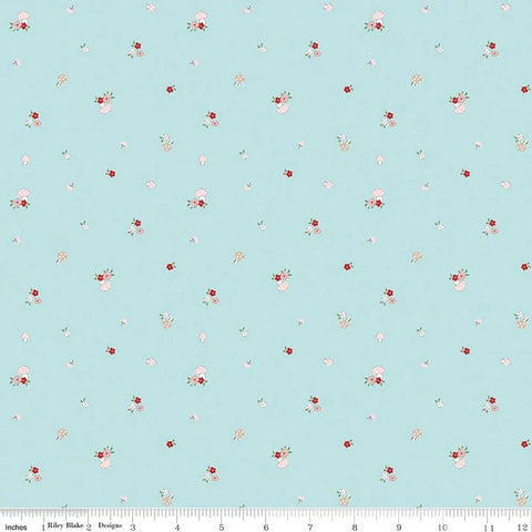 " Whimsical Woodland" Mushrooms Aqua By Tasha Noel For Riley Blake