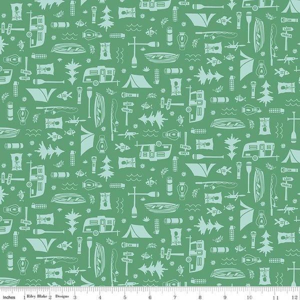"Happy Haven" Let's Camp Green By Shawn Wallace For Riley Blake
