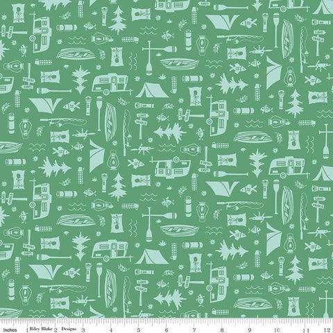 "Happy Haven" Let's Camp Green By Shawn Wallace For Riley Blake