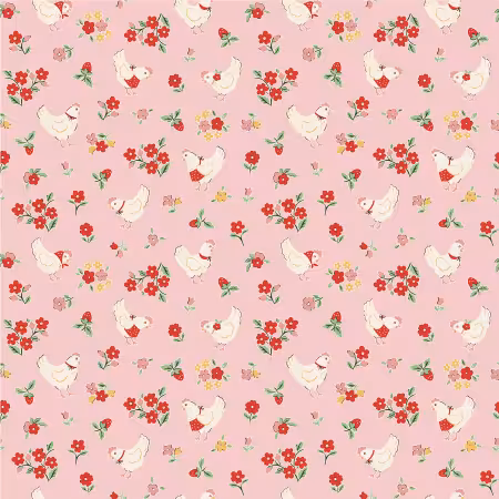 "Farmhouse Fancy" Spring Chicken Pink by Poppie Cotton