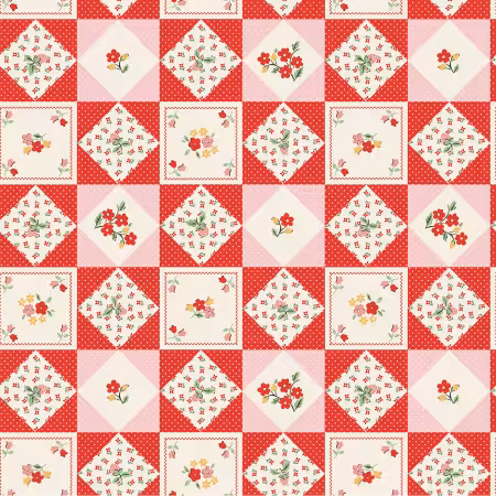 "Farmhouse Fancy" Farm Quilts Red by Poppie Cotton