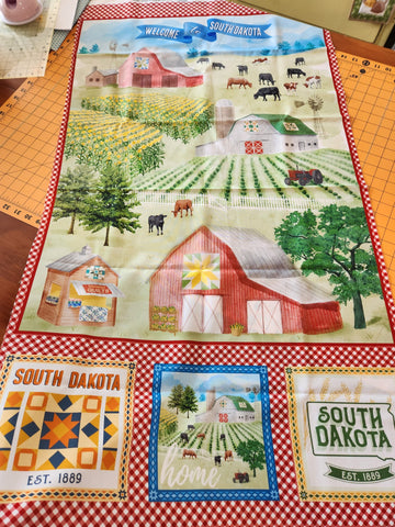 "Dakota Celebration"-South Dakota Panel Multi by Benartex