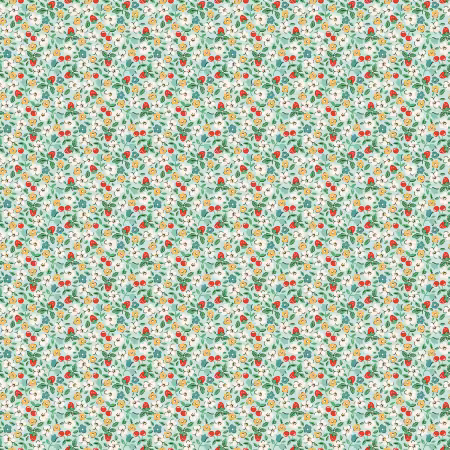 "Farmhouse Fancy" Fruit Salad Teal by Poppie Cotton