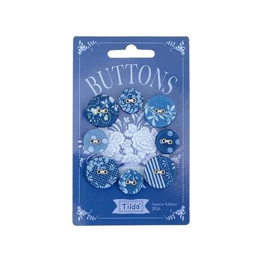 "Something Blue" Buttons-8pcs-Dark by Tone Finnanger for Tilda