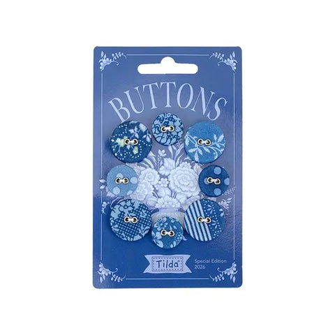 "Something Blue" Buttons-8pcs-Dark by Tone Finnanger for Tilda