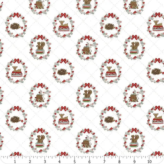 " Whimsical Woodland" Animals White By Tasha Noel For Riley Blake