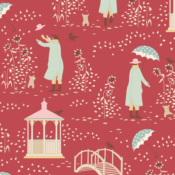 "Windy Days"-Windy Walk Dusty Red by Tone Finnanger for Tilda