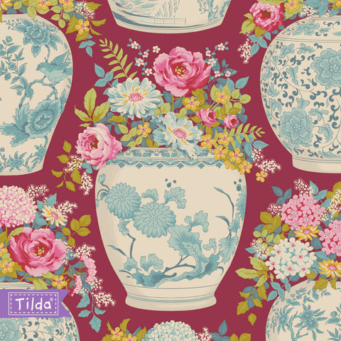 "Chic Escape"- Flowervase Maroon by Tone Finnanger for Tilda
