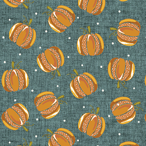 "Hello Fall" Woodland Pumpkin Lagoon by Jessica Flick for Benartex