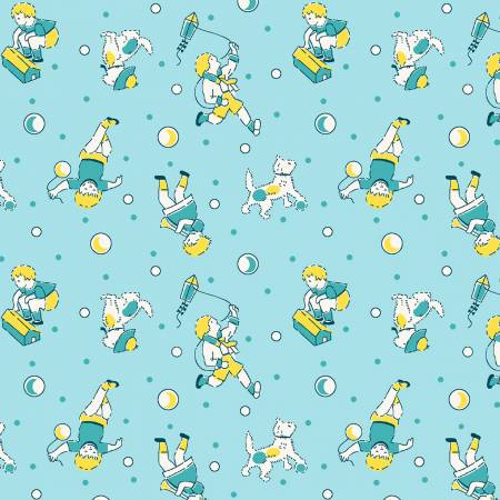 "Nana Mae III" Aqua Children Playing 1930's Reproduction Collection from Henry Glass