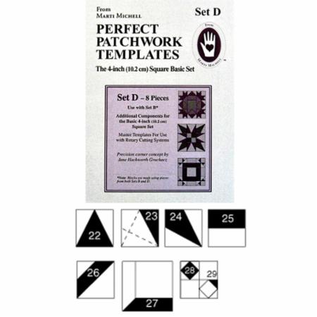 Perfect Patchwork Templates Basic 4" Shape Templates Set D from Marti Michell