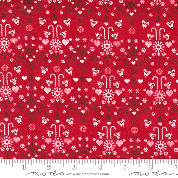 "Hustle And Bustle"-Candy Cane Lane Candycane Hearts Gingerbread Snowflake by Basic Grey for Moda