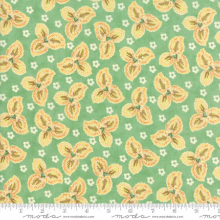 "Floral Autumn Leaves Aqua"-Hazel & Plum by Fig Tree Quilts for Moda
