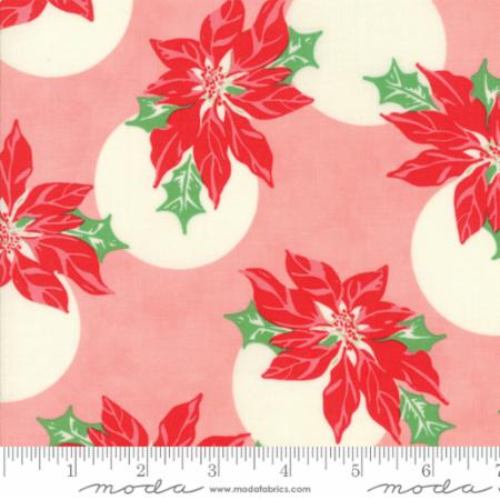 "Swell Christmas"-Poinsettia Polka Dot Pink by Urban Chiks for Moda