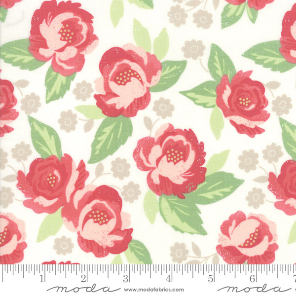 "Bloomington"-Eggshell Faded Blooms  by Lella Boutique for Moda