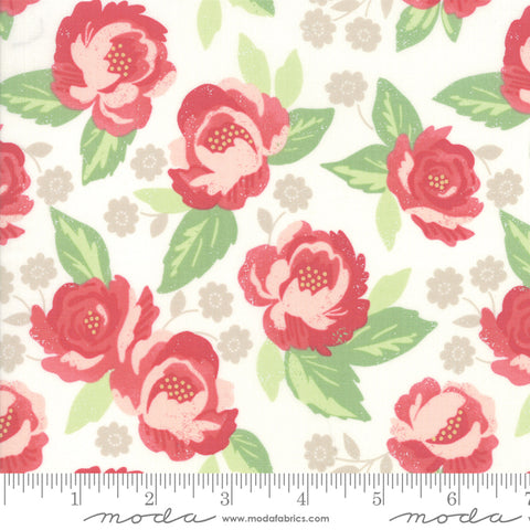 "Bloomington"-Eggshell Faded Blooms  by Lella Boutique for Moda