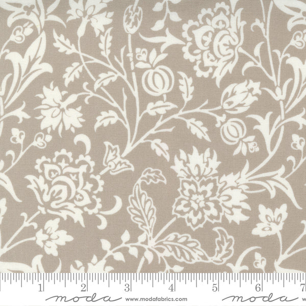 "Pumpkins Blossoms"-Pebble Pumpkin Vine Damask by Fig Tree Quilts for Moda