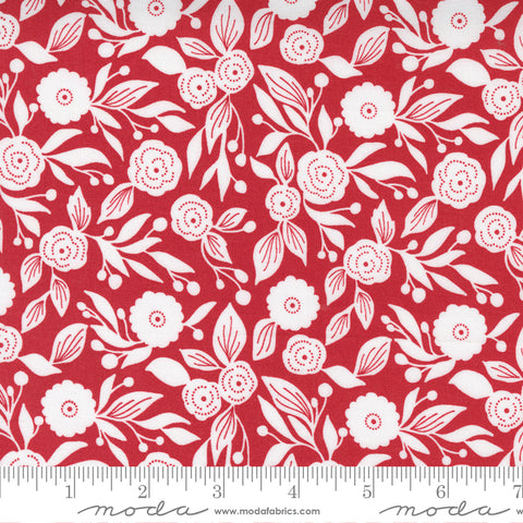 "Christmas Morning"-Winter Flora Blender Cranberry by Lella Boutique for Moda
