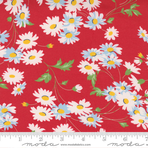 "Story Time"- Real Daisy Red by American Jane for Moda