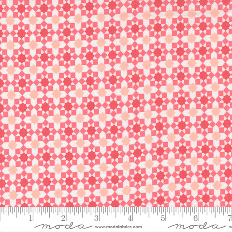 "Love Note"-First Crush Geometric Blender Check Tea Rose by Lella Boutique for Moda