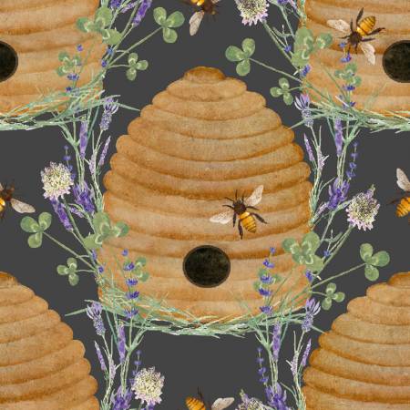 "Locally Grown"-Cherry Bee Hives by Beth Albert for 3 Wishes Fabric