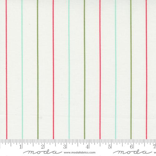 "Merry Little Christmas"-Pin Stripe Cream Multi by Bonnie & Camille for Moda