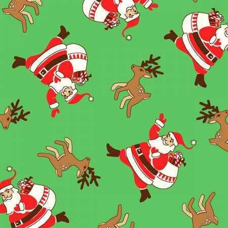 "Green Santa Claus"- Storybook Christmas Collection by Whistler Studios for Windham