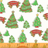 "White Christmas Trees"- Storybook Christmas Collection by Whistler Studios for Windham