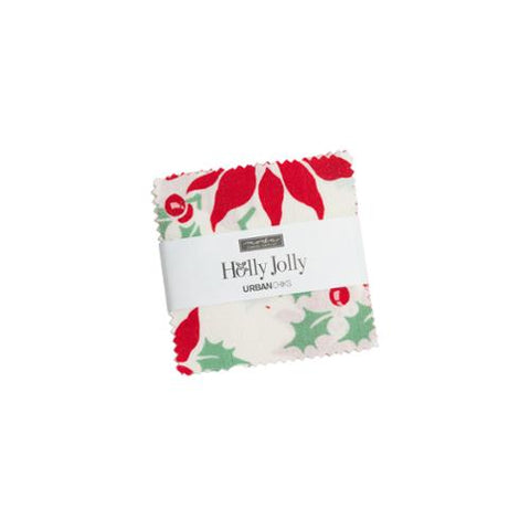 "Holly Jolly" 42 piece Mini Charm 2.5" x 2.5" by Urban Chiks for Moda