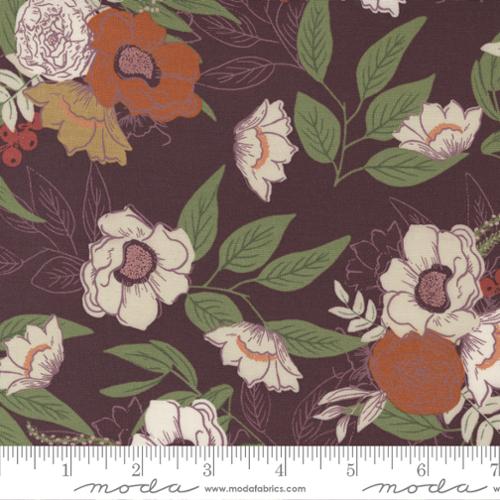 "Slow Stroll"-Gratitude Bouquet Plum by Fancy That Design House for Moda