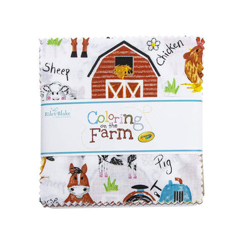 "Coloring on the Farm"- 42 pc 5 Inch Stacker by Riley Blake
