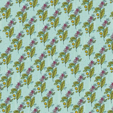 "Bubbies Buttons & Blooms"-Sky Floral by Kori Turner Goodhart for Windham Fabrics