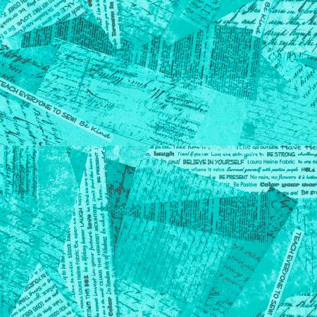"Happy Chance"-Teal Paper Collage by Laura Heine for Windham Fabrics