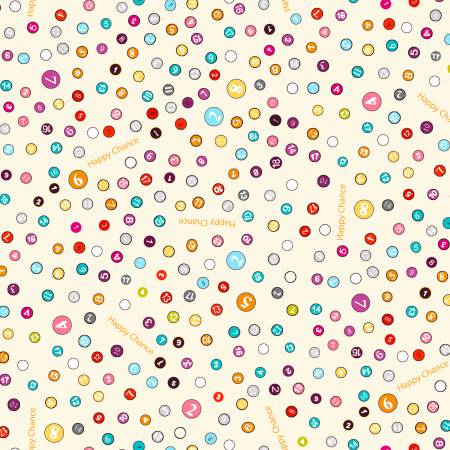 "Happy Chance"-Cream Selvedge Dots by Laura Heine for Windham Fabrics