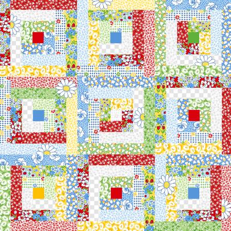 "Wild Flour"-Cheater, Multi, Cotton by Windham Fabrics
