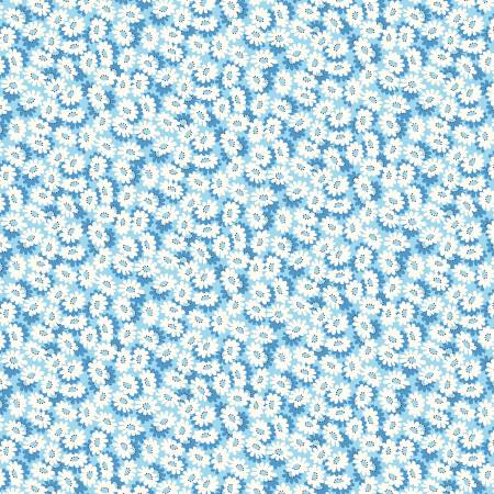 "Wild Flour"-Daisy Field, White on White, Cotton by Windham Fabrics
