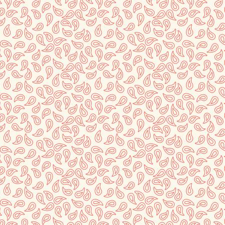 Tan/Red Paisley-Chicken Scratch by Kaye England from Wilmington Prints