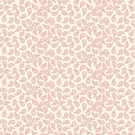Tan/Red Paisley-Chicken Scratch by Kaye England from Wilmington Prints