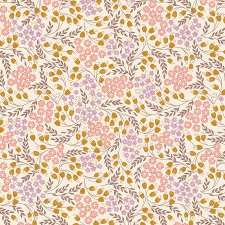 "Hannah's Flowers"- flowers on cream by Lewis & Irene
