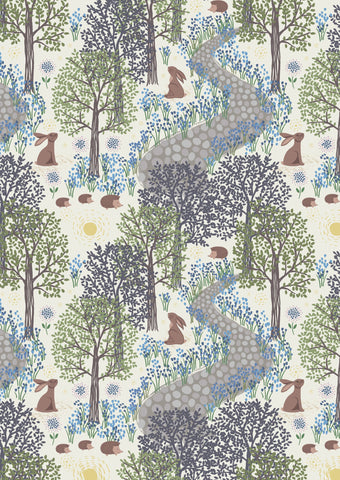 "Bluebell Wood - Reloved"-  Bluebell Wood on Cream by Lewis & Irene