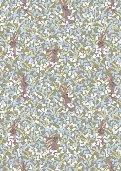 "Bluebell Wood - Reloved"-   Bluebell Hare on Sage by Lewis & Irene