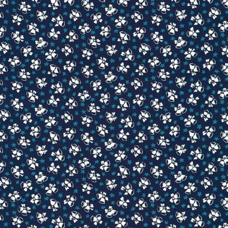 "Yuletide Bells"- Blue Yuletide Bells by Zimmerman, Darlene for Robert Kaufman