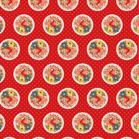 "Betsy's Sewing Kit"-Red Strawberry Pie by Poppie Cotton