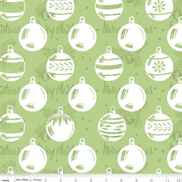 "All About Christmas" Ornaments Green from Janet Wecker-Frisch for Riley Blake